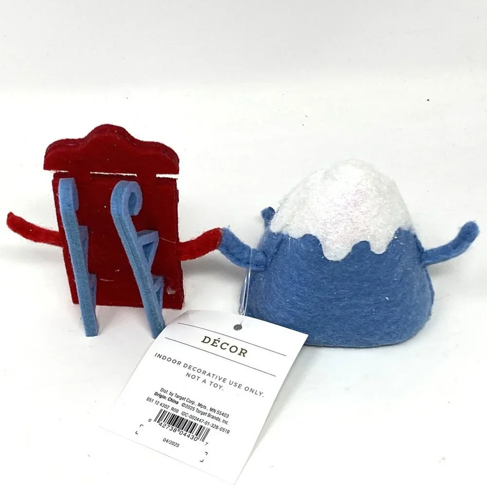 Target Christmas Felt Duo Figural Mountain And Sled Wondershop™ Tabletop Decor